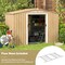 Brown Galvanized Steel Storage Shed with Sloped Roof and 4 Ventilated Shutter